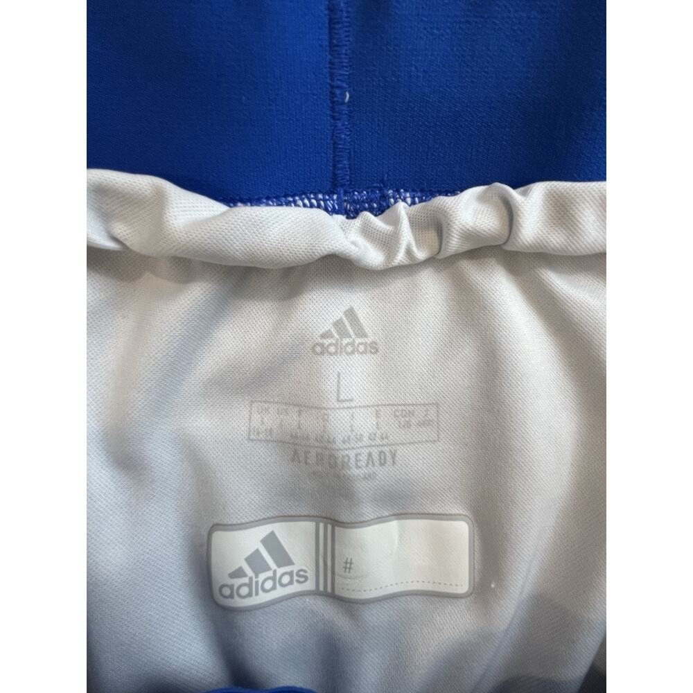 adidas AEROREADY Men's Blue/White Athletic Shorts Elastic Waist Solid L - Picture 6 of 12